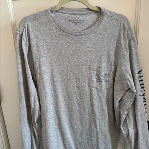 Vineyard Vines Heather Gray Long Sleeve Tee